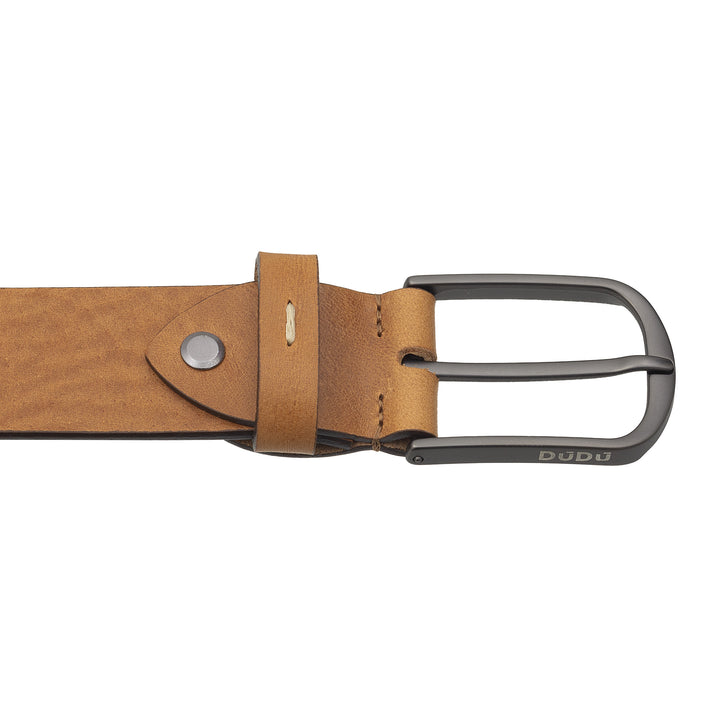 DUDU Men's Belt in Vegetable Leather, Made in Italy, H 35mm, Soft and Durable High Quality Belt