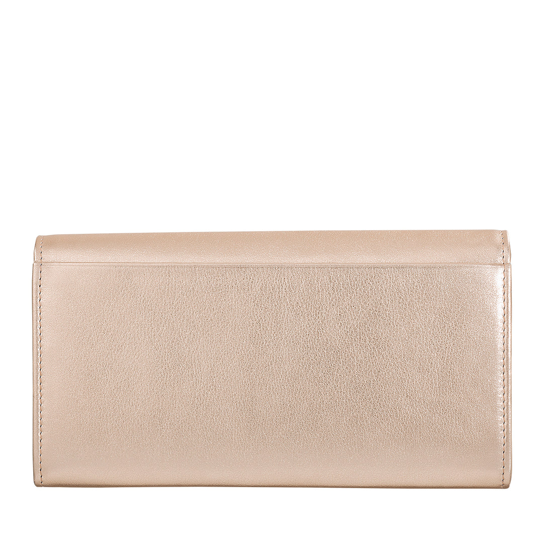 DUDU Large Women's Wallet in Colored Leather, Continental Wallet, Credit Card Pockets, Coin Purse with Zipper