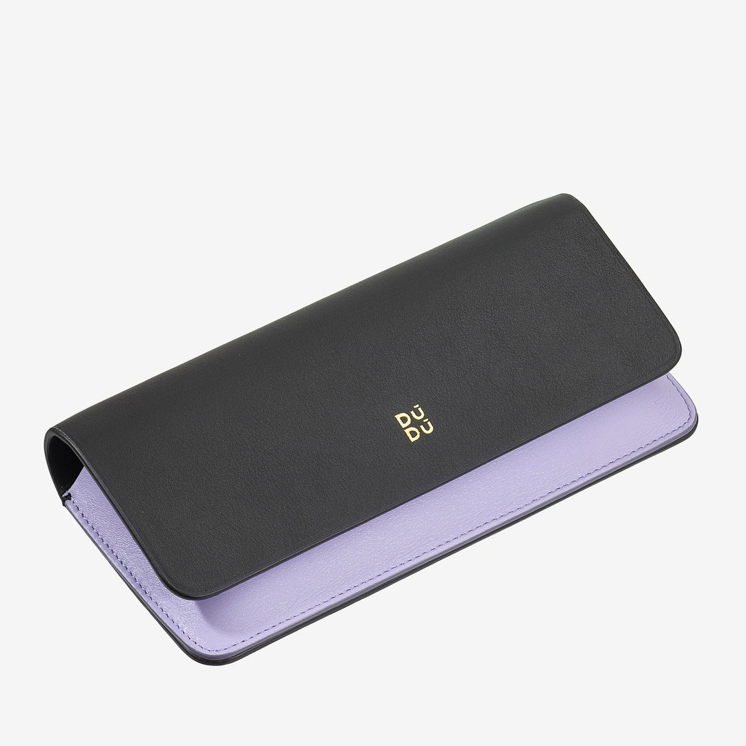 DUDU Brillen- und Sonnenbrillenetui aus weichem Echtleder mit Magnetverschluss, farbenfrohes Brillenetui