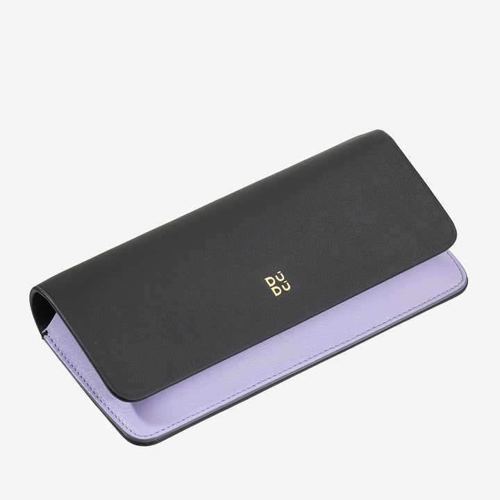 DUDU Brillen- und Sonnenbrillenetui aus weichem Echtleder mit Magnetverschluss, farbenfrohes Brillenetui