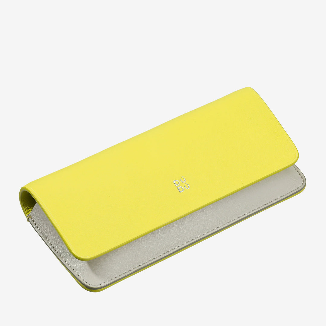 DUDU Brillen- und Sonnenbrillenetui aus weichem Echtleder mit Magnetverschluss, farbenfrohes Brillenetui