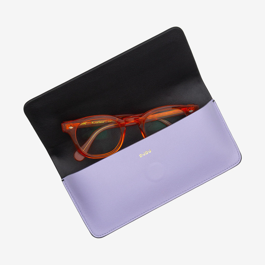 DUDU Brillen- und Sonnenbrillenetui aus weichem Echtleder mit Magnetverschluss, farbenfrohes Brillenetui