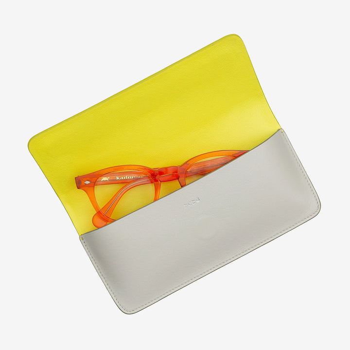 DUDU Brillen- und Sonnenbrillenetui aus weichem Echtleder mit Magnetverschluss, farbenfrohes Brillenetui