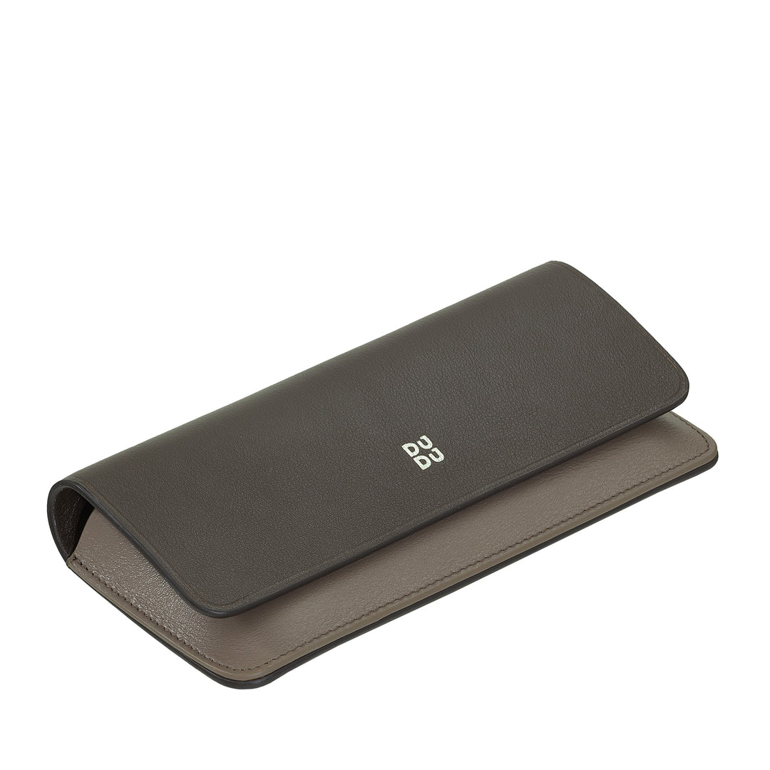 DUDU Eyeglasses and Sunglasses Case in Soft Genuine Leather with Magnetic Closure, Colorful Glasses Case