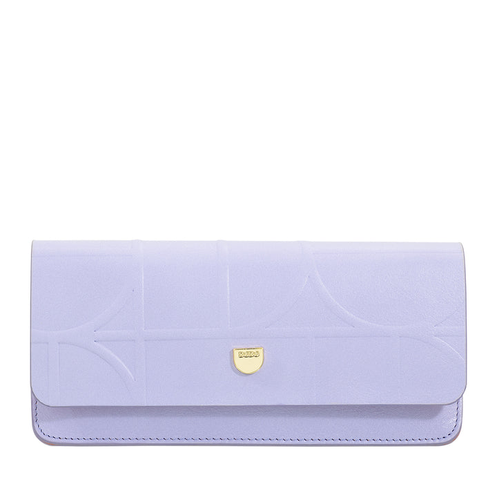 DUDU Printed Soft Genuine Leather Eyeglasses and Sunglasses Case with Magnetic Closure, Two-Tone Glasses Case