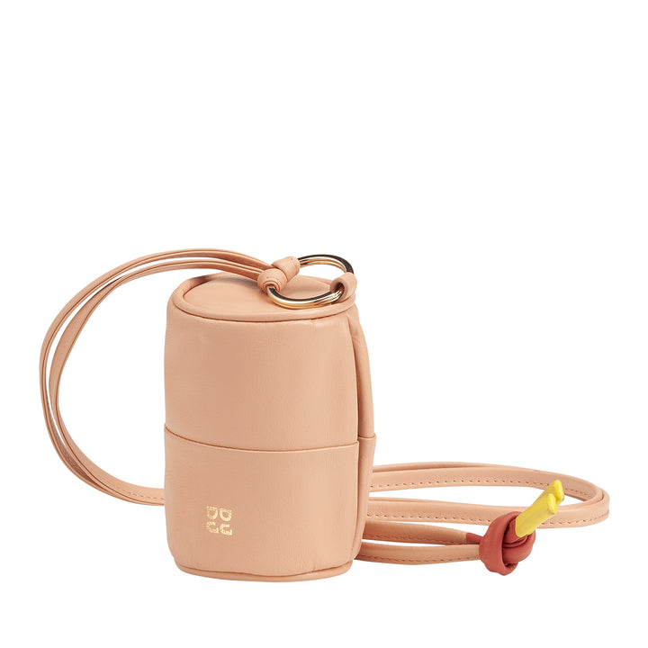 Capa para fone de ouvido DUDU Apple AirPods em couro genuíno com alça para pescoço, mini cilindro com zíper para AirPods elegante e seguro colorido