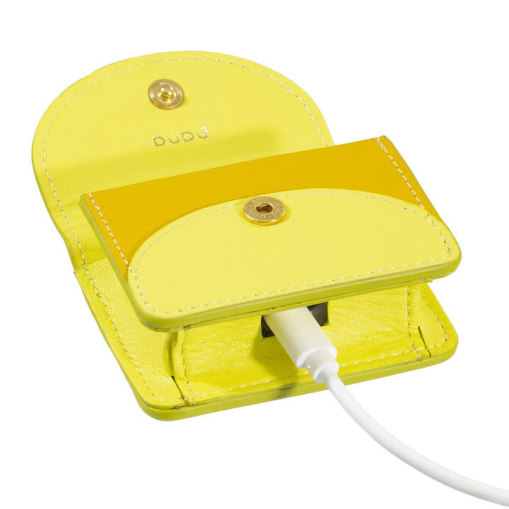 DUDU AirPod fülhallgató tok valódi bőrből kulcstartóval - Mini tok karabinerrel, elegáns és kompakt
