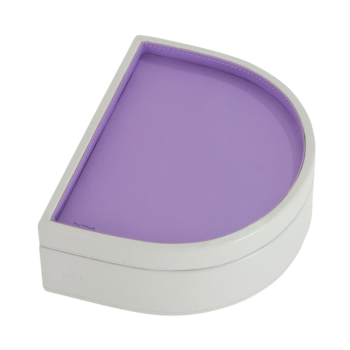 Bandeja de bolso de design duplo DUDU em couro, formato de D rígido, bandeja de mesa de entrada, bandeja moderna de dois tons