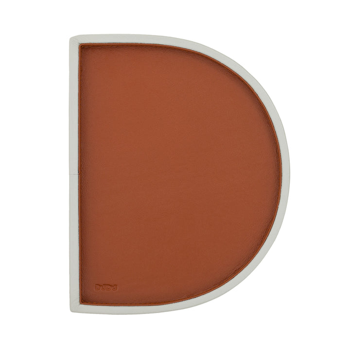 DUDU Bandeja Doble de Bolsillo de Diseño en Piel, Rígida en Forma de D, Bandeja de Escritorio de Entrada, Bandeja Moderna Bicolor