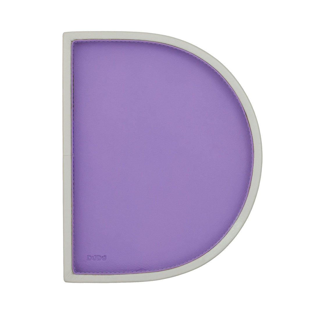 Bandeja de bolso de design duplo DUDU em couro, formato de D rígido, bandeja de mesa de entrada, bandeja moderna de dois tons