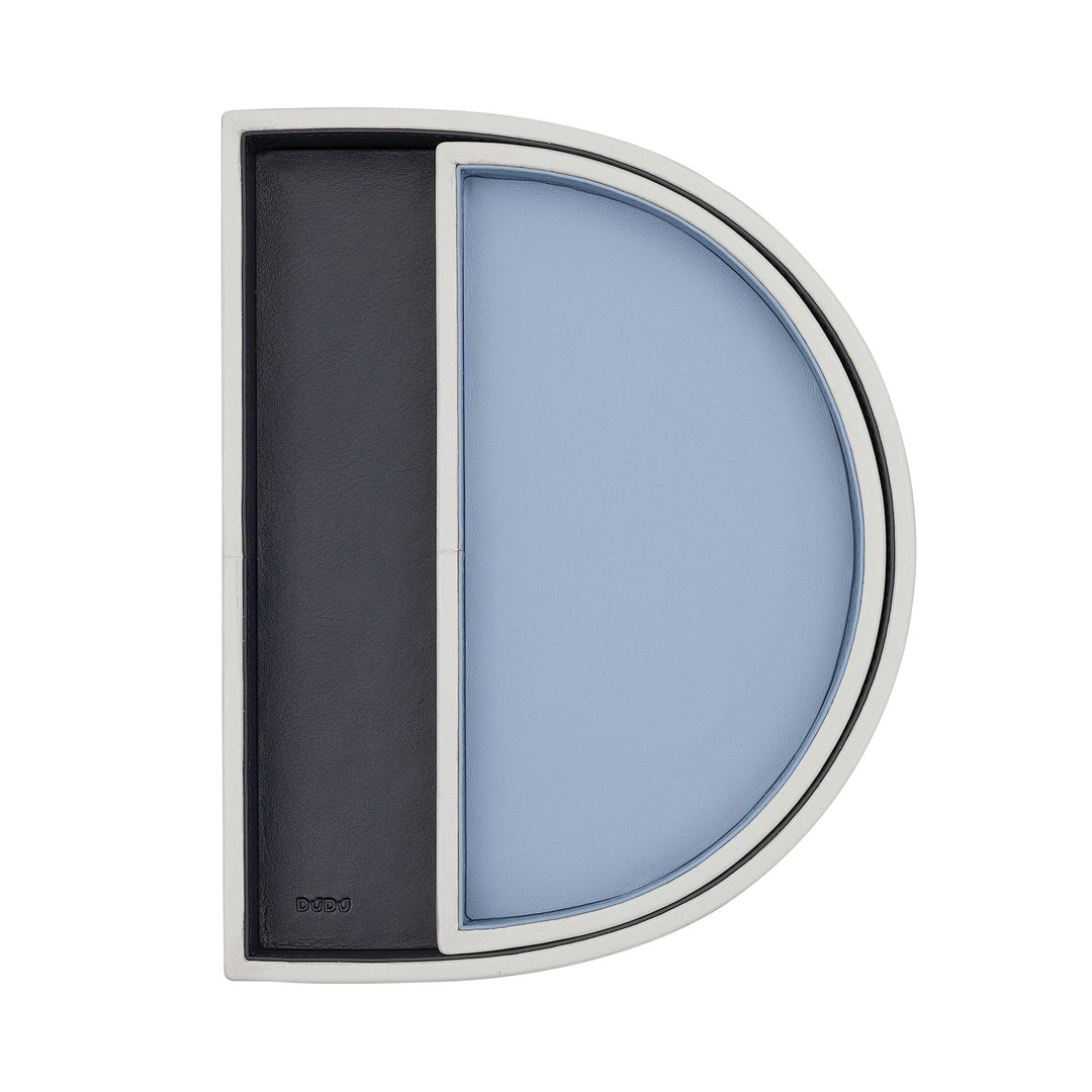 DUDU Doppeltes, starres D-förmiges Taschentablett im Lederdesign, Organizer für den Eingangsbereich, Büro-Schreibtischtablett, elegantes, modernes Tablett