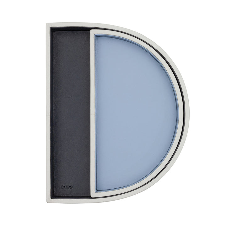 DUDU Doppeltes, starres D-förmiges Taschentablett im Lederdesign, Organizer für den Eingangsbereich, Büro-Schreibtischtablett, elegantes, modernes Tablett