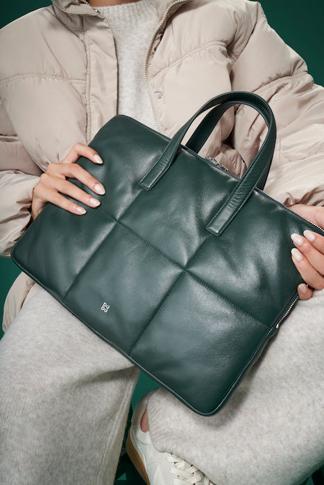 DUDU naisten 14 tuuman kannettava tietokonelaukku, jossa pehmustettu tikattu nahkainen olkahihna, kannettavan tietokoneen pidike MacBook muistikirja, jopa 14 tuuman tyylikäs laukkukansio