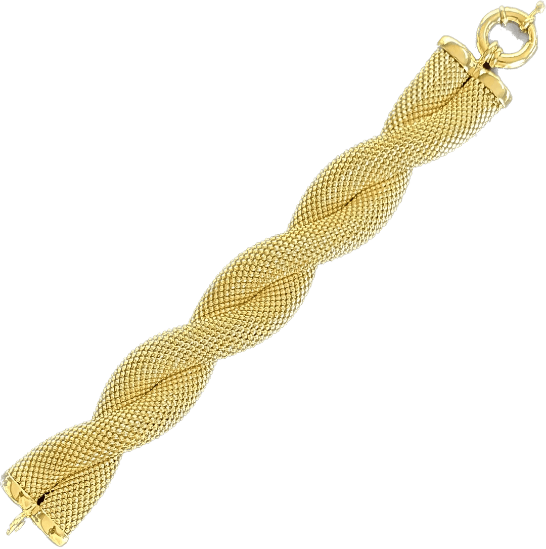 Federica Rossi braided bronze bracelet in worked mesh FR.BR.11 - Capodagli 1937