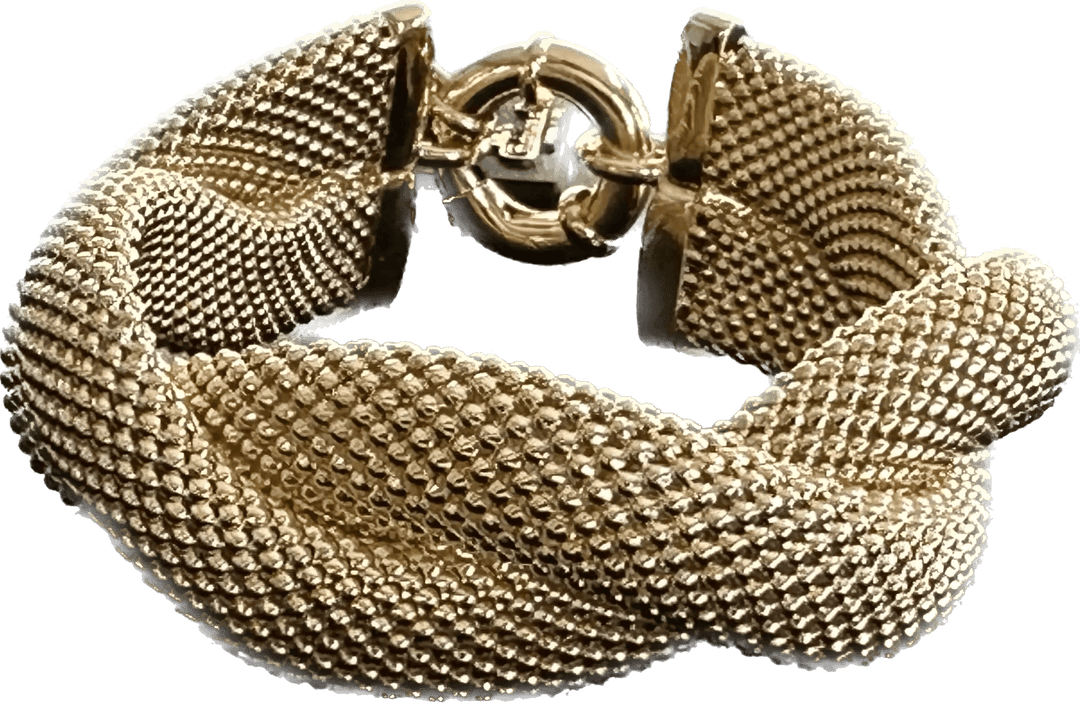 Federica Rossi braided bronze bracelet in worked mesh FR.BR.11 - Capodagli 1937