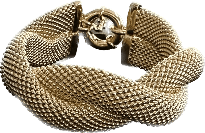 Federica Rossi braided bronze bracelet in worked mesh FR.BR.11 - Capodagli 1937