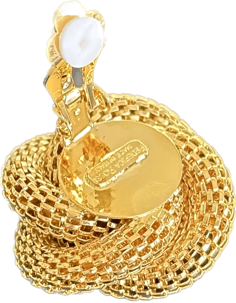 Federica Rossi flettede mesh øreringe uden hul bearbejdet i 18 karat guld lamineret bronze FR.OR.11 - Capodagli 1937