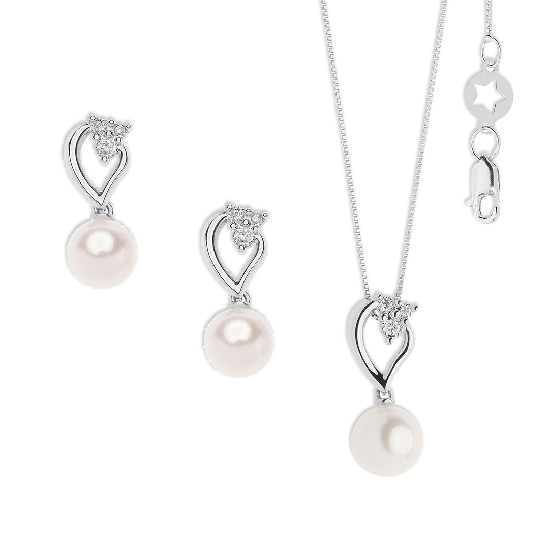 Comete Collana e Orecchini in Perle in Oro e Diamanti Goccia KIT611743