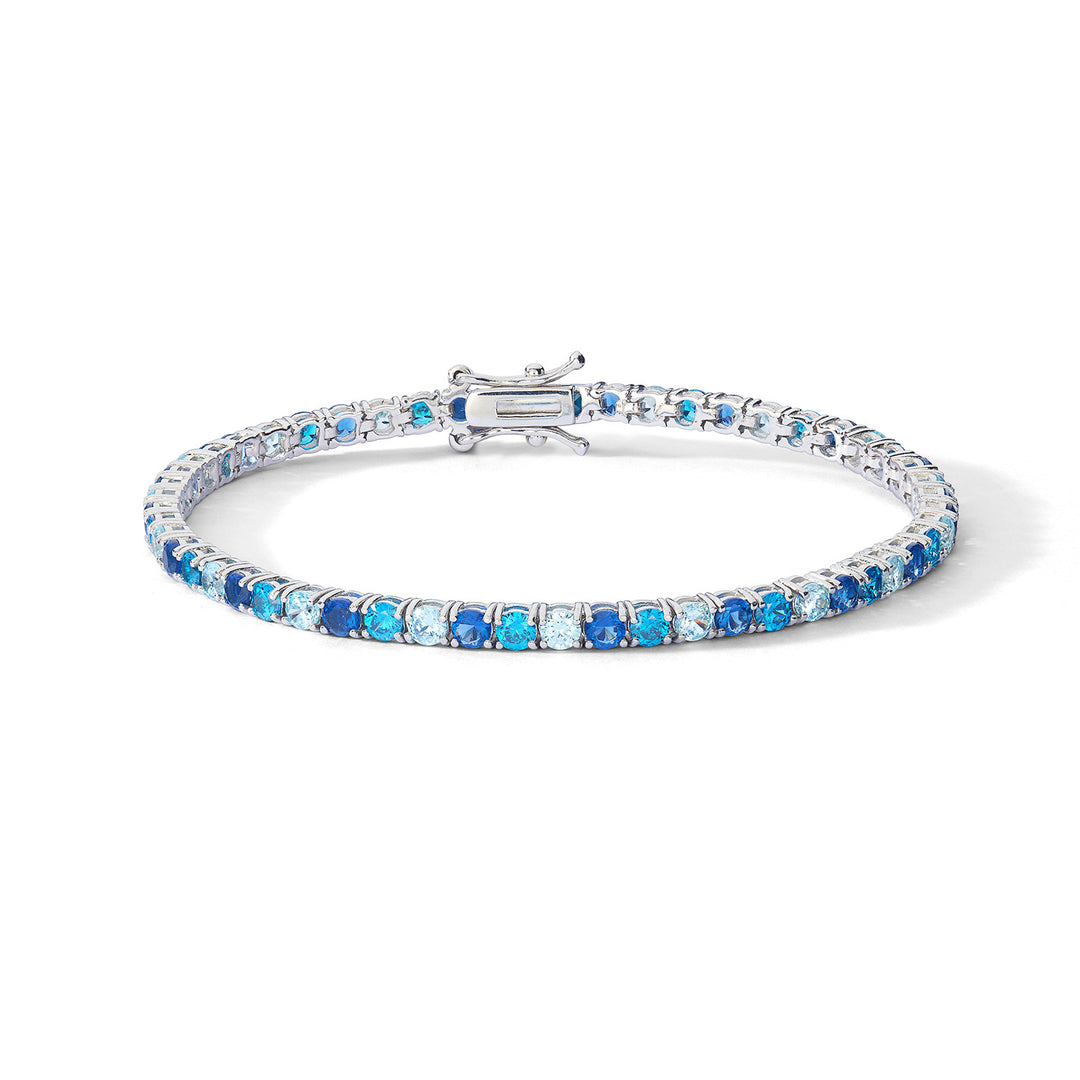 Comete-Silberarmband mit Zirkonen, Saphir, Topas und Aquamarin BRA267M18