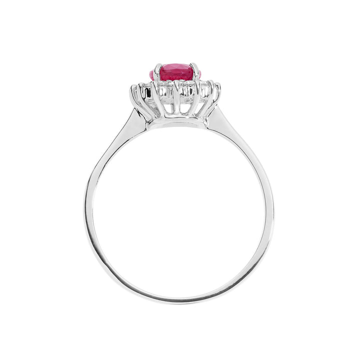 Comete Anello in Oro Diamanti e Rubino ovale ANB2570
