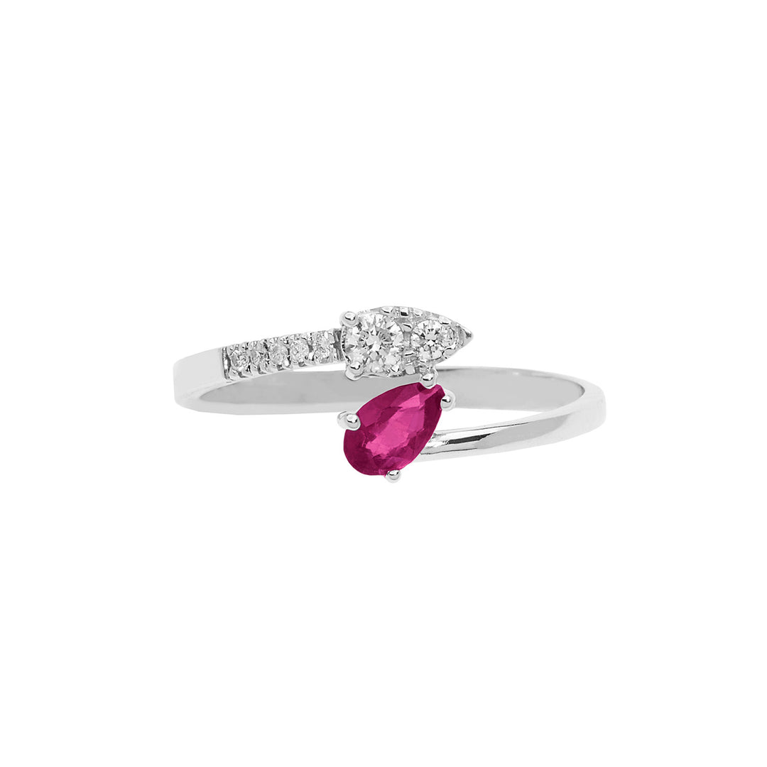 Comete Anello in Oro Diamanti e Rubino Goccia ANB2630