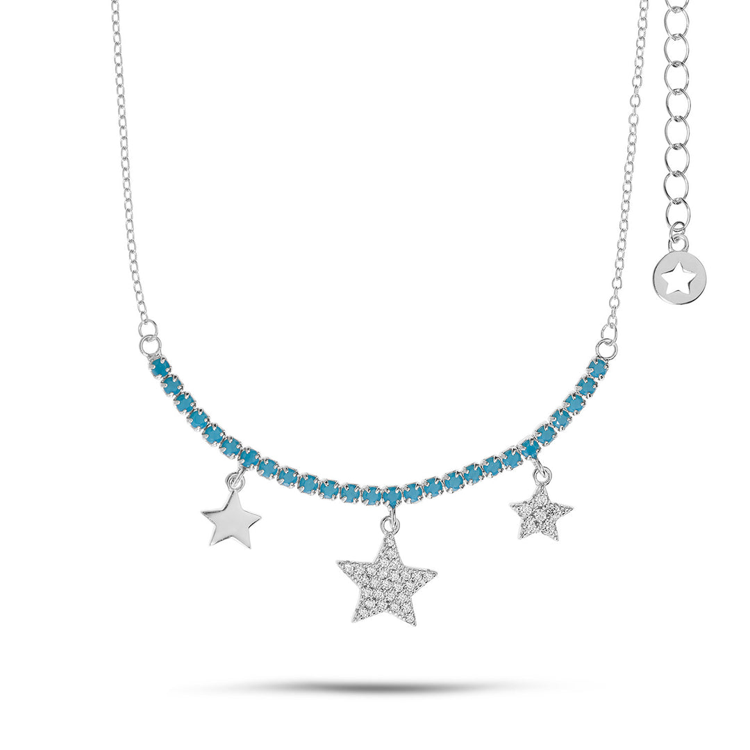 Comete Girocollo Tennis in Argento Stella GLA257
