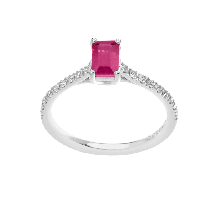 Anel Comete Ouro com Diamantes e Rubi ANB2566