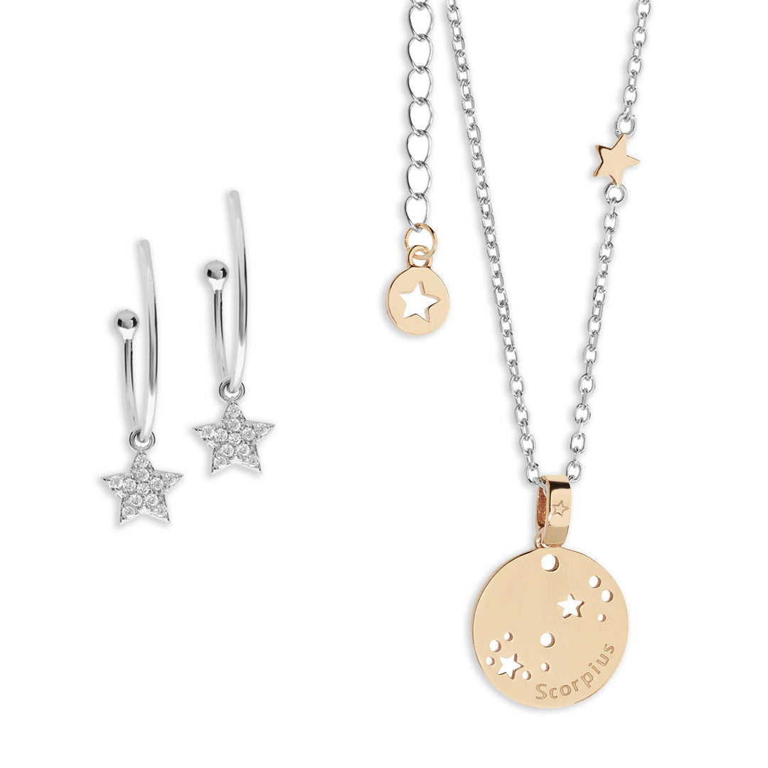 Comete Orecchini e Collana Costellazione Scorpione KIT218174