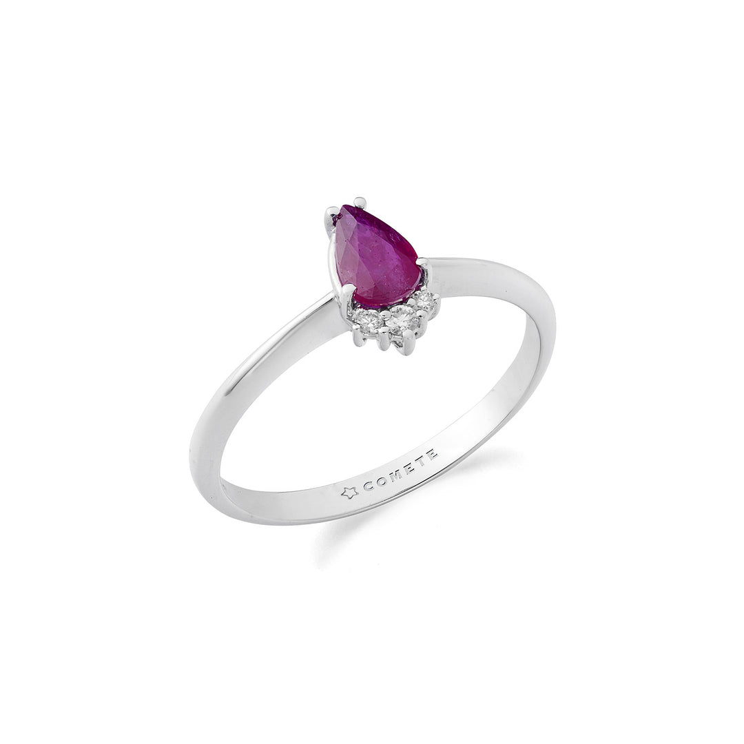 Comete Ring 750‰ Gold, Diamonds and Ruby drop ANB2741