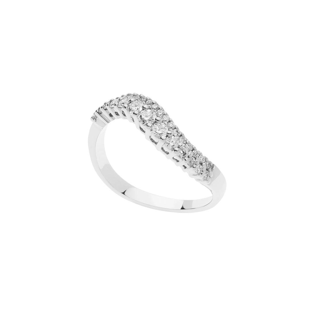 Anel Comete Onda em ouro branco e diamantes ANB2493