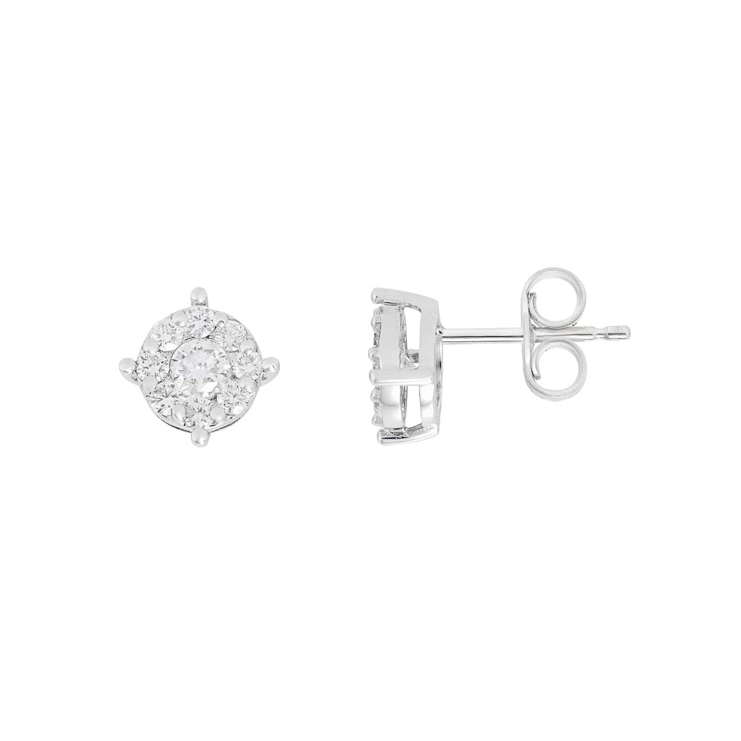 Comete Orecchini Oro bianco 750‰ e Rosa di Diamanti ORB1156