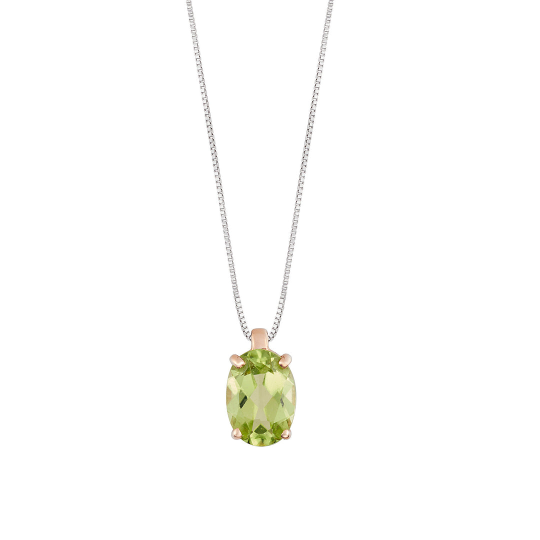 Comete Girocollo in Oro rosa 750‰ e Peridot ovale GLB1668
