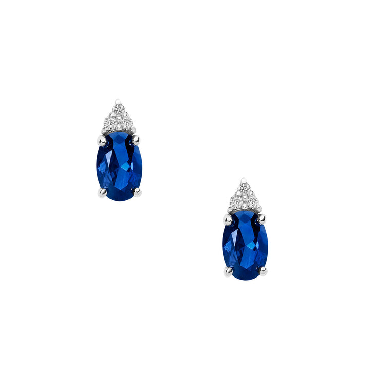 Comete Orecchini in Oro Diamanti e Zaffiro ovale ORB1069