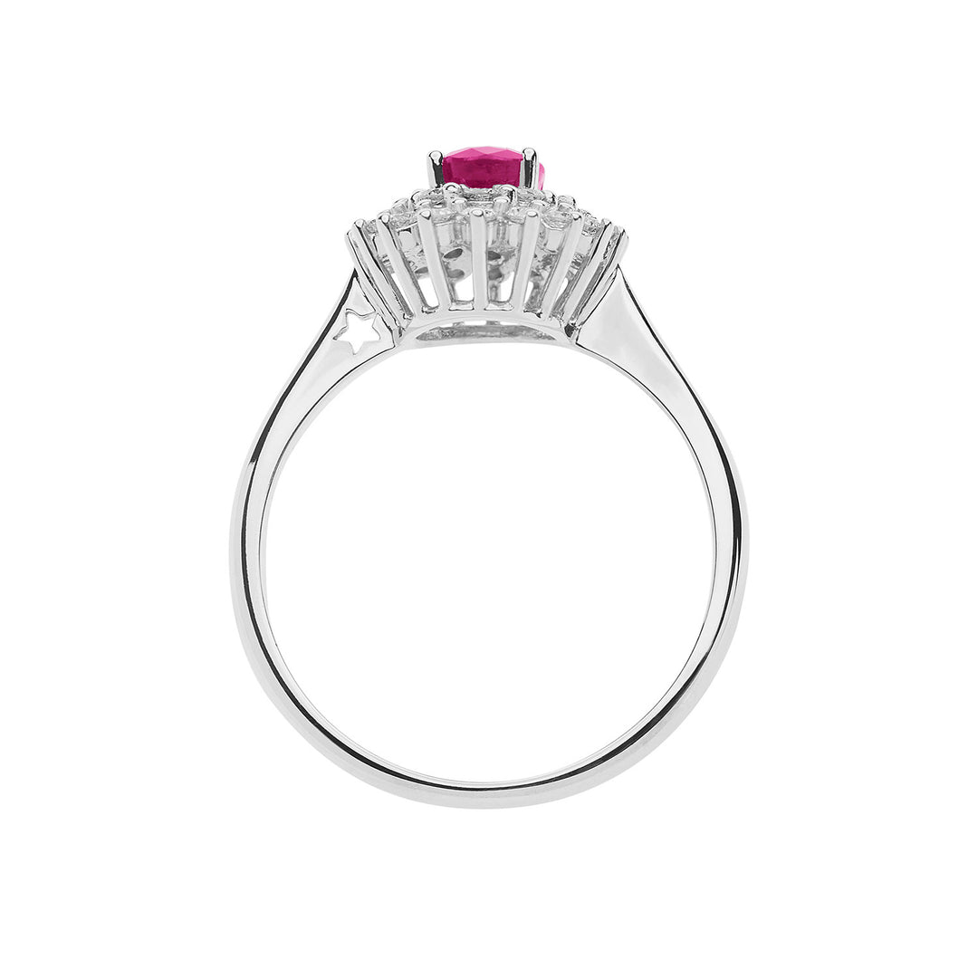 Comete Anello in Oro Diamanti e Rubino ovale ANB2622