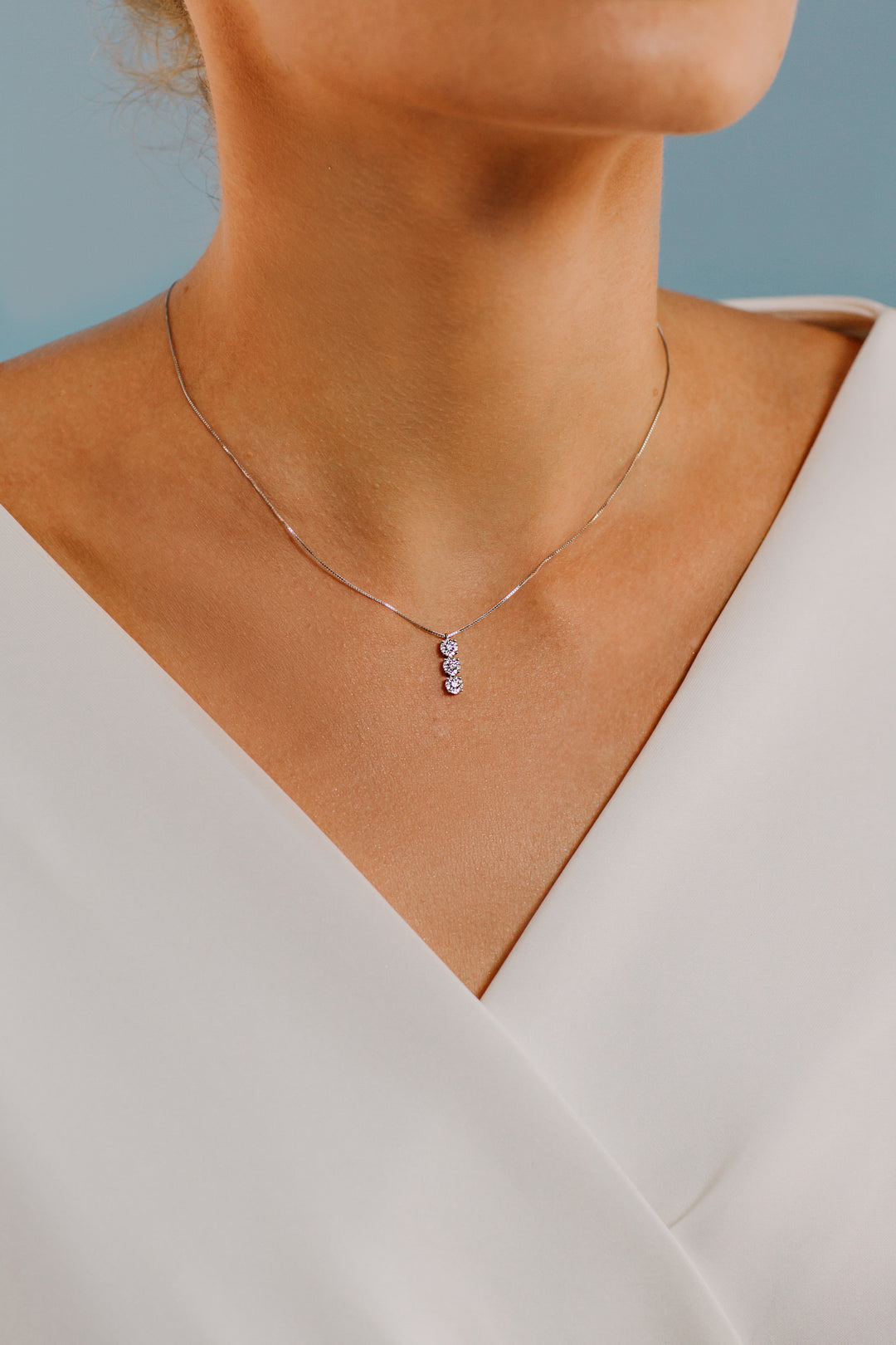 Colar Comete Trilogy em ouro rosa com diamantes GLB1037