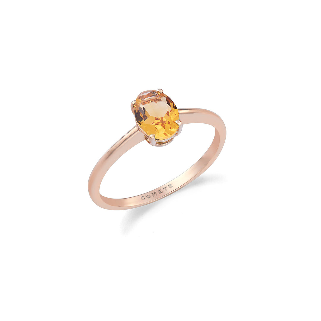 Comete-Ring aus 750‰ Roségold und ovalem Citrin ANB2699