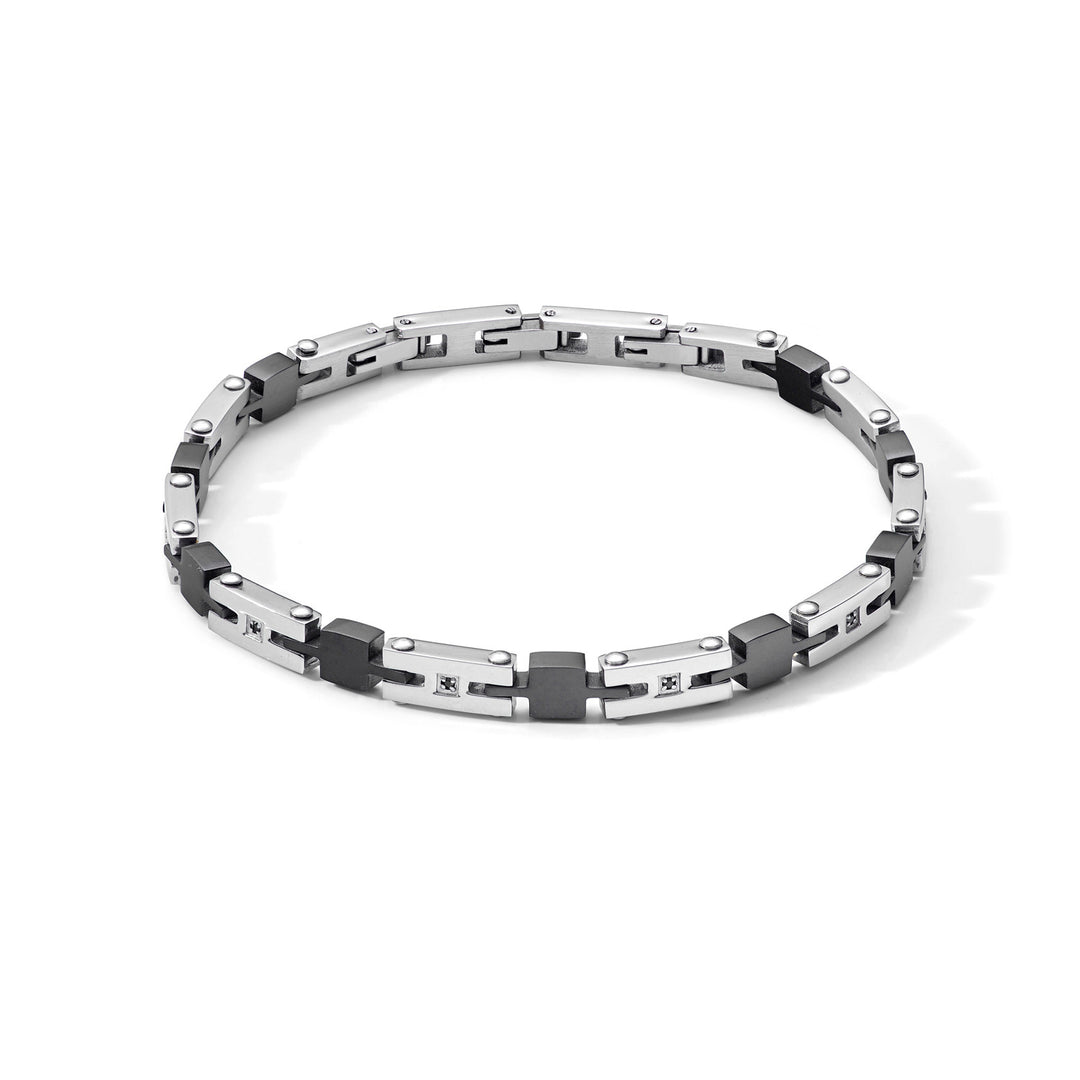 Comete Bracciale in Acciaio Pvd nero e Zirconi UBR1036