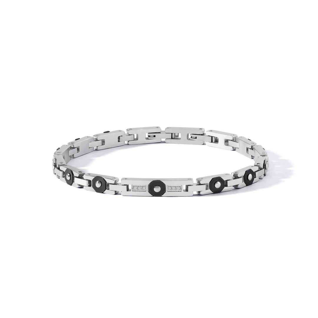 Comete armbånd i stål, sort PVD og hvide diamanter UBR1281