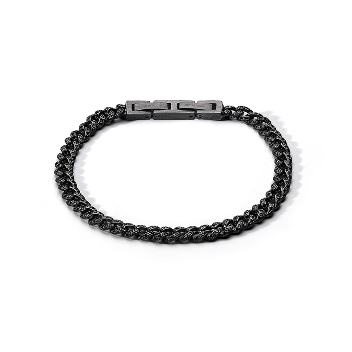 Comete Bracciale in Argento 925‰ rutenio, acciaio pvd nero, zirconi neri UBR1291M20