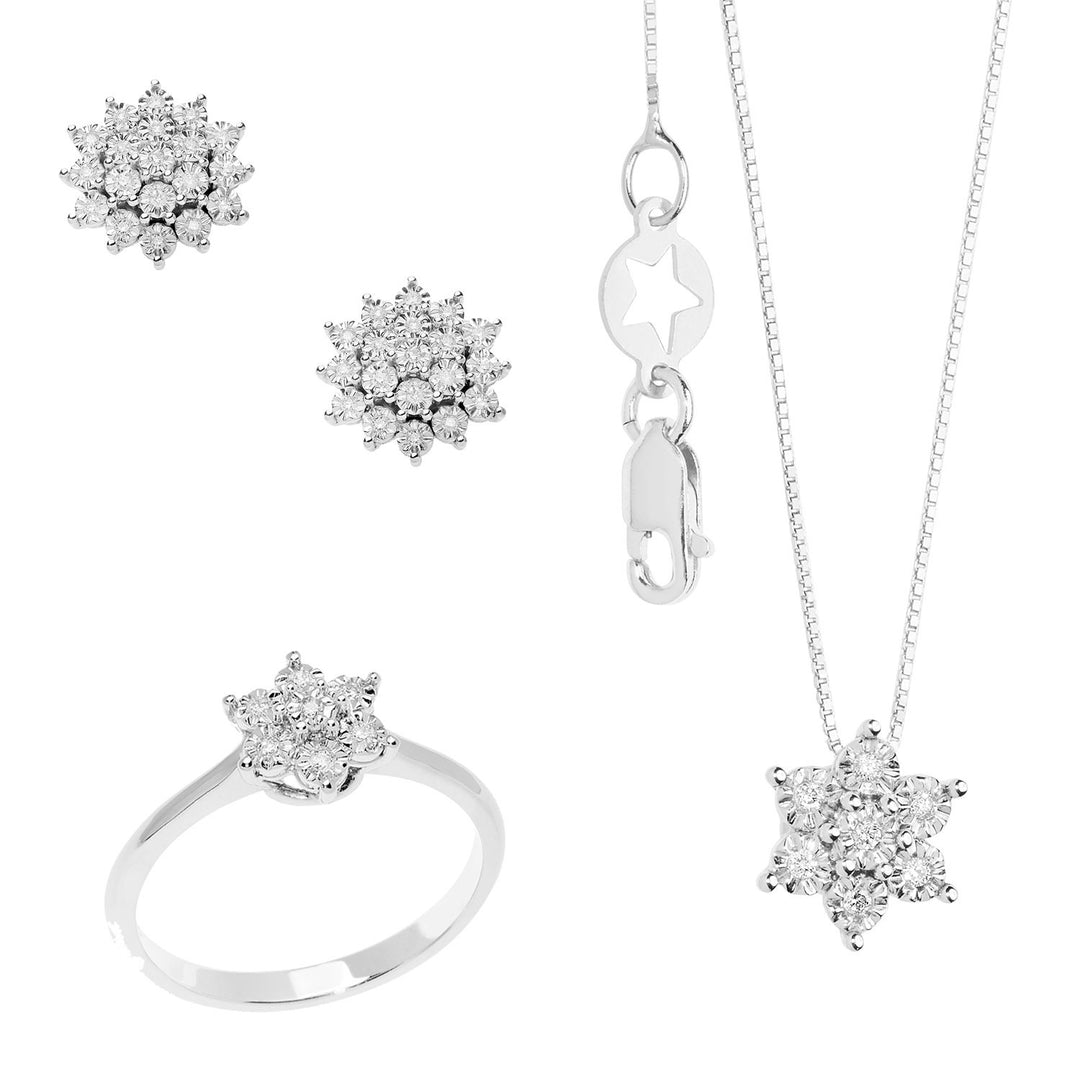 Comete Collana, Anello e Orecchini  in Oro e Diamanti Momenti KIT162926651080