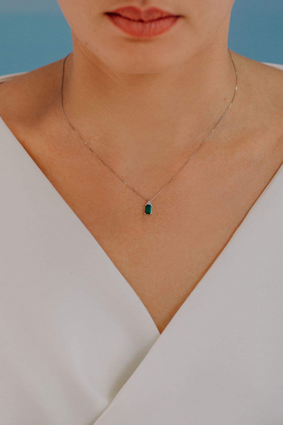 Colar Comete em Ouro, Diamantes e Esmeralda Octogonal GLB1438