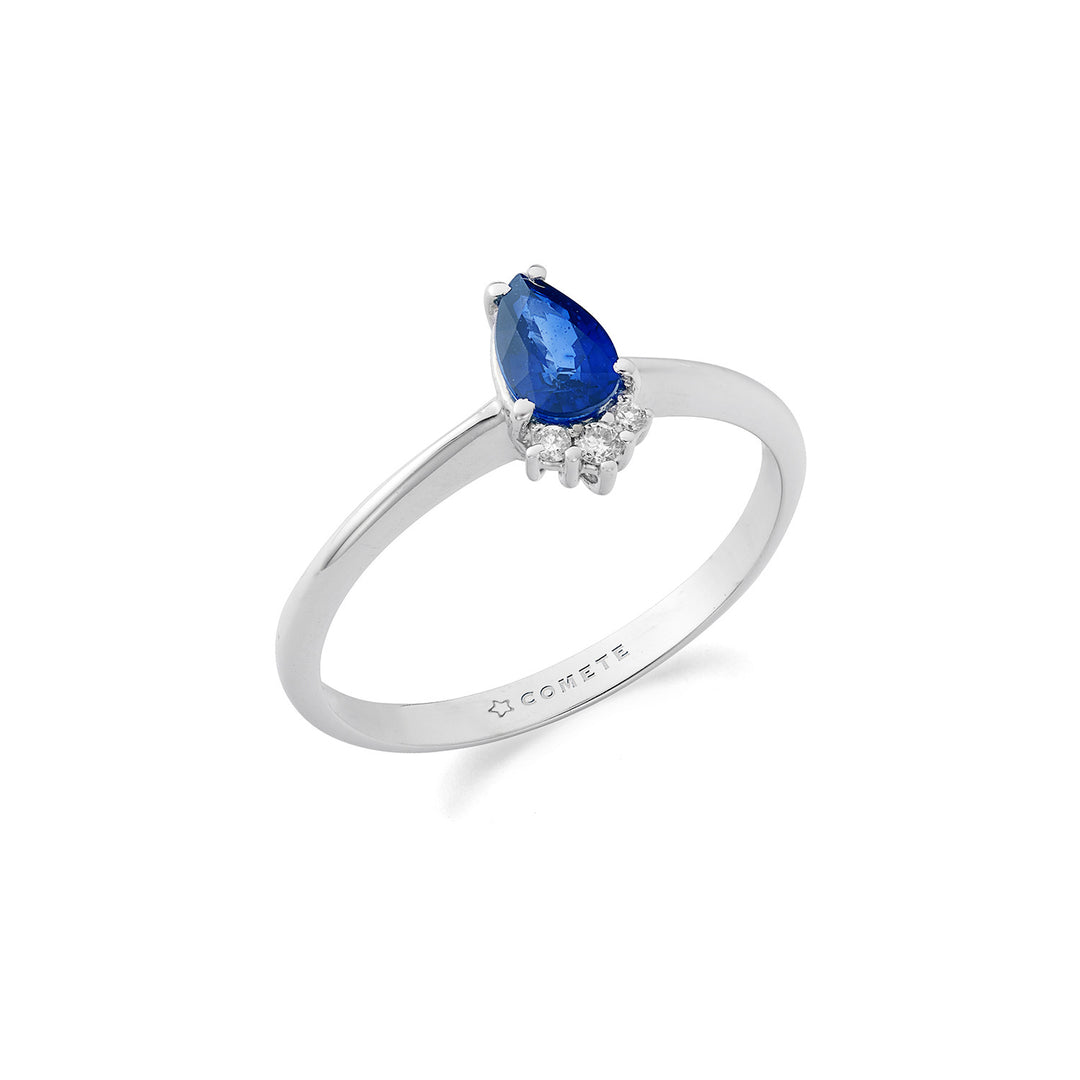 Comete Ring 750‰ Gold, Diamonds and Sapphire drop ANB2740