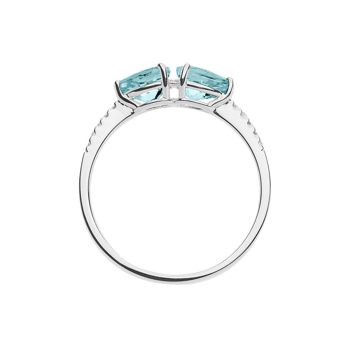 Comete Anello in Oro Diamanti e Acquamarina Goccia ANQ328