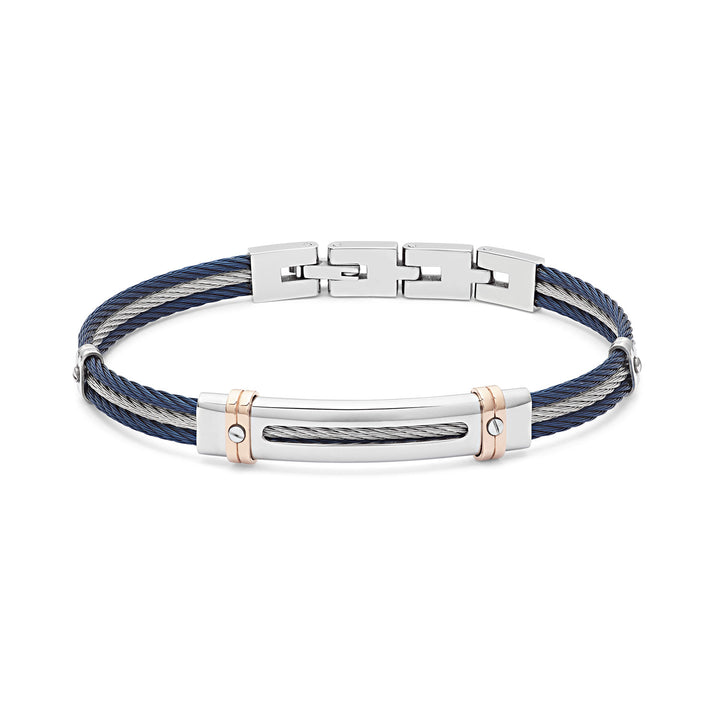 Comete Bracciale cavetti in Acciaio e PVD blu UBR962