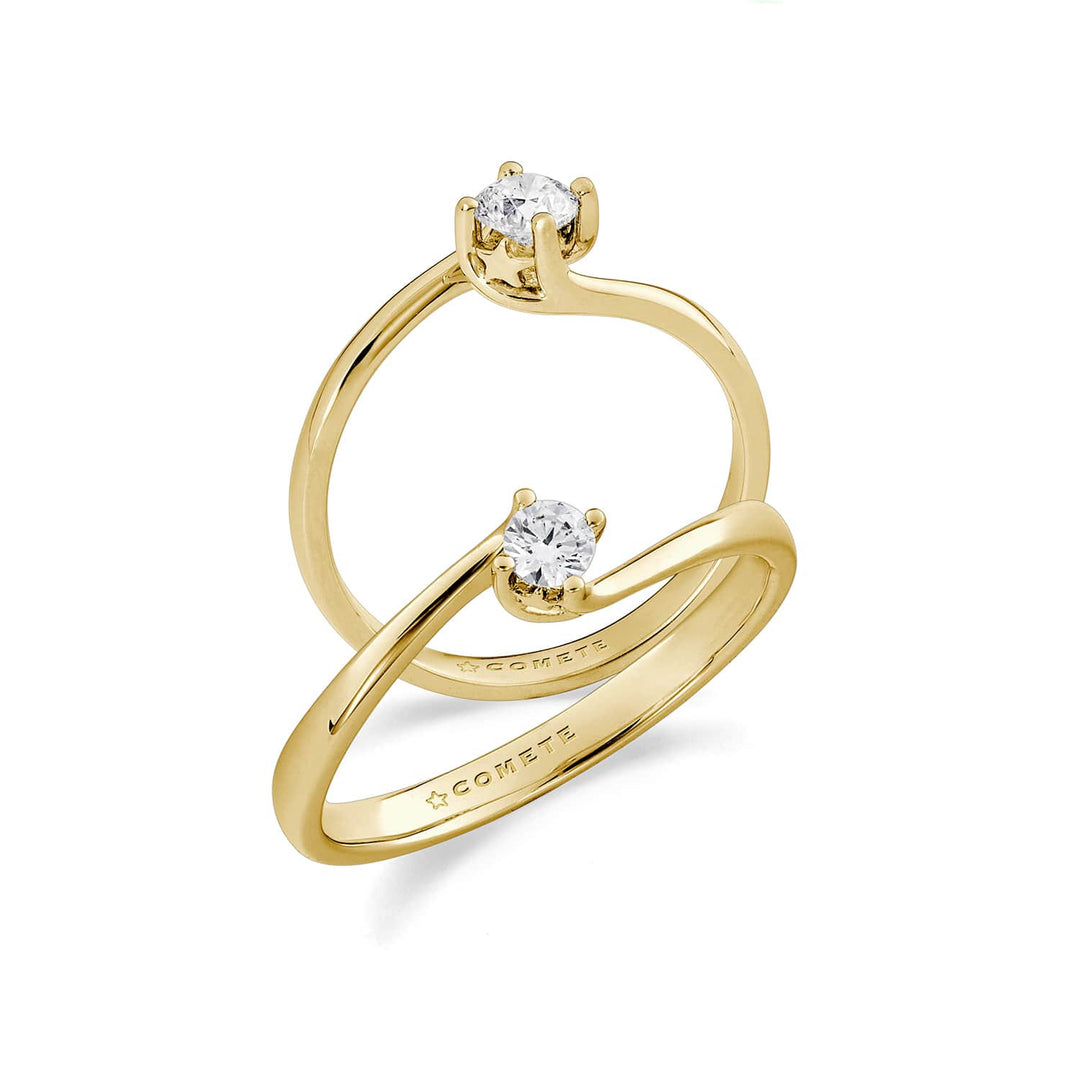 Comete-Ring aus 750‰ Gelbgold mit weißem Diamant ANB2712G
