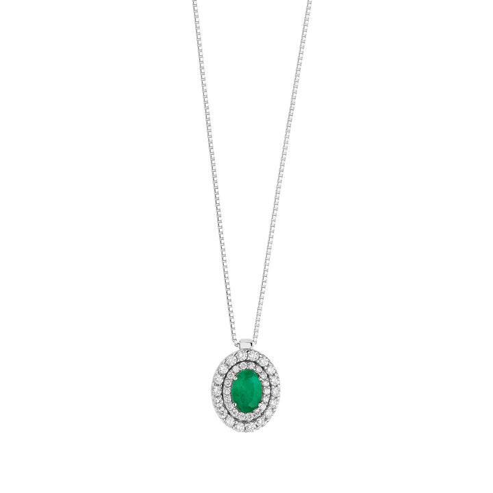 Colar Comete em Ouro, Diamantes e Esmeralda Oval GLB1472S3