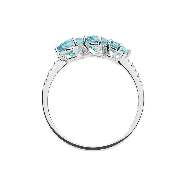 Comete Anello in Oro Diamanti e Acquamarina Goccia ANQ329