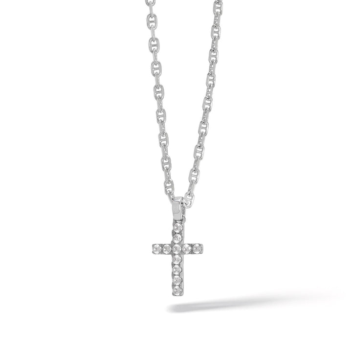 Comete Collana Croce in Argento con zirconi bianchi Small UGL727