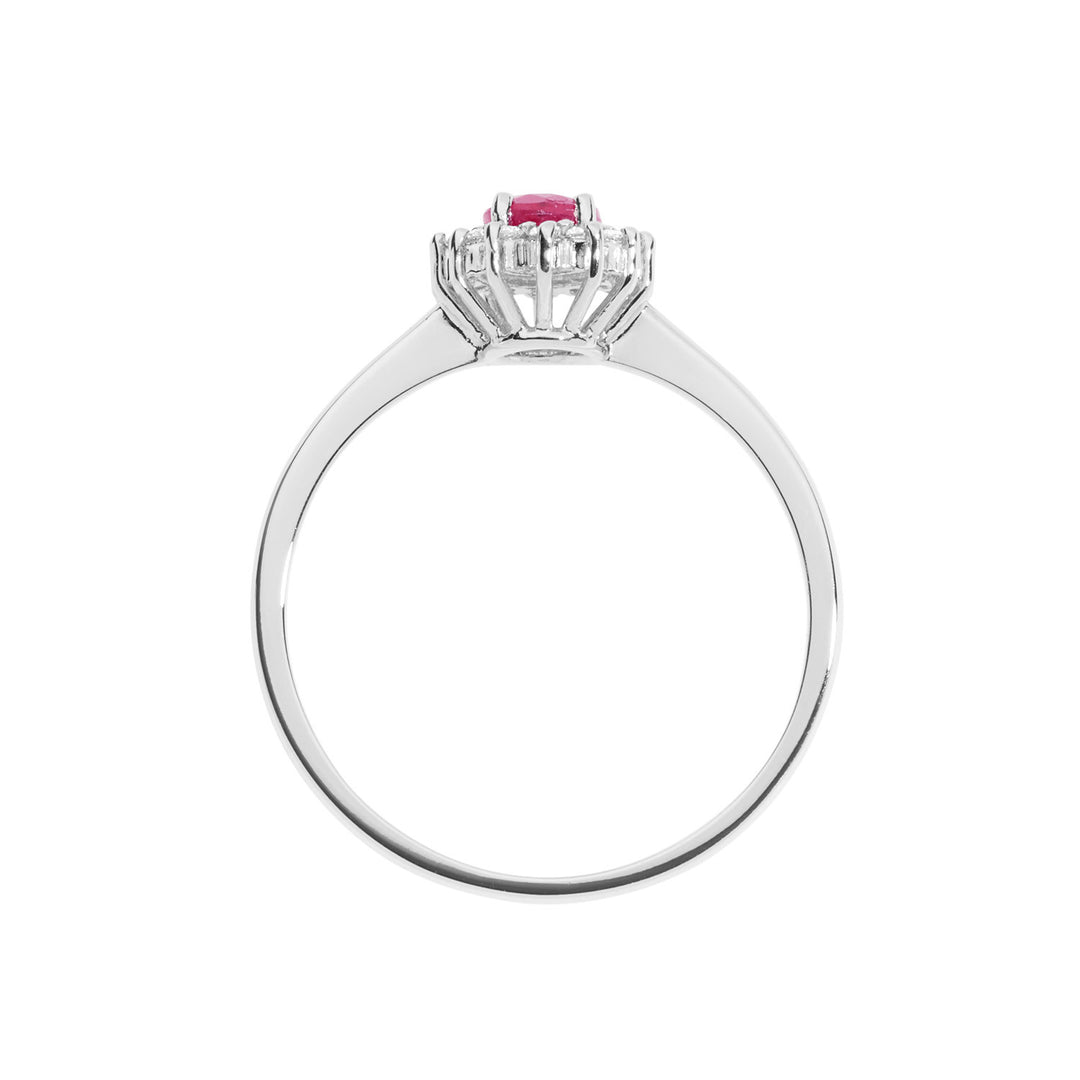 Comete-Ring aus Gold, Diamanten und ovalem Rubin ANB 2573