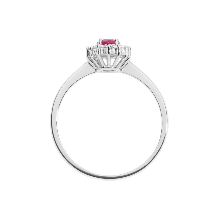 Comete-Ring aus Gold, Diamanten und ovalem Rubin ANB 2573